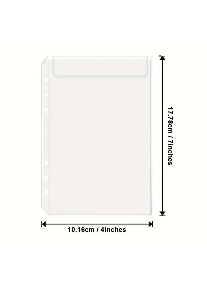 20 قطعة من جيوب الحافظة A6، أكياس PVC لمظاريف النقود، أكياس حفظ المستندات بفتحات 6، أكمام البطاقات، صفحات الإدراج لملء دفاتر الملاحظات - Image 2