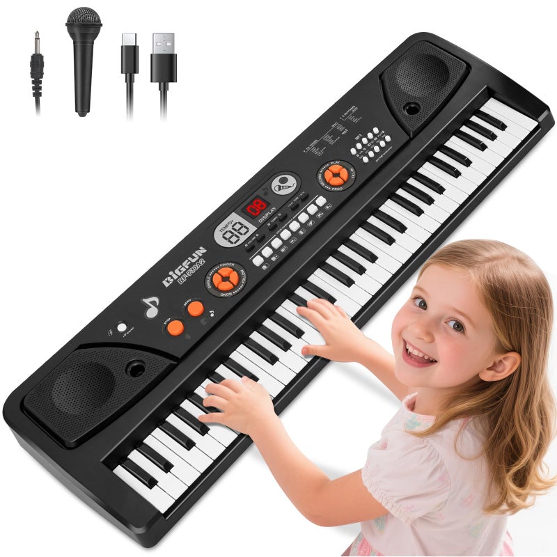 Drmukie 61 Key Upgrade Piano Keyboard for Kids Beginners Electronic Keyboards Pianos with LCD Screen Microphone Musical Instrument Toys for 3 4 5 6 7 8 Year Old Boys Girls Gifts - Image 3