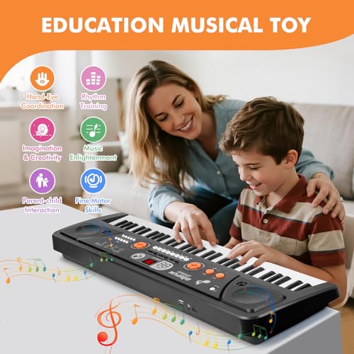 Drmukie 61 Key Upgrade Piano Keyboard for Kids Beginners Electronic Keyboards Pianos with LCD Screen Microphone Musical Instrument Toys for 3 4 5 6 7 8 Year Old Boys Girls Gifts - Image 5