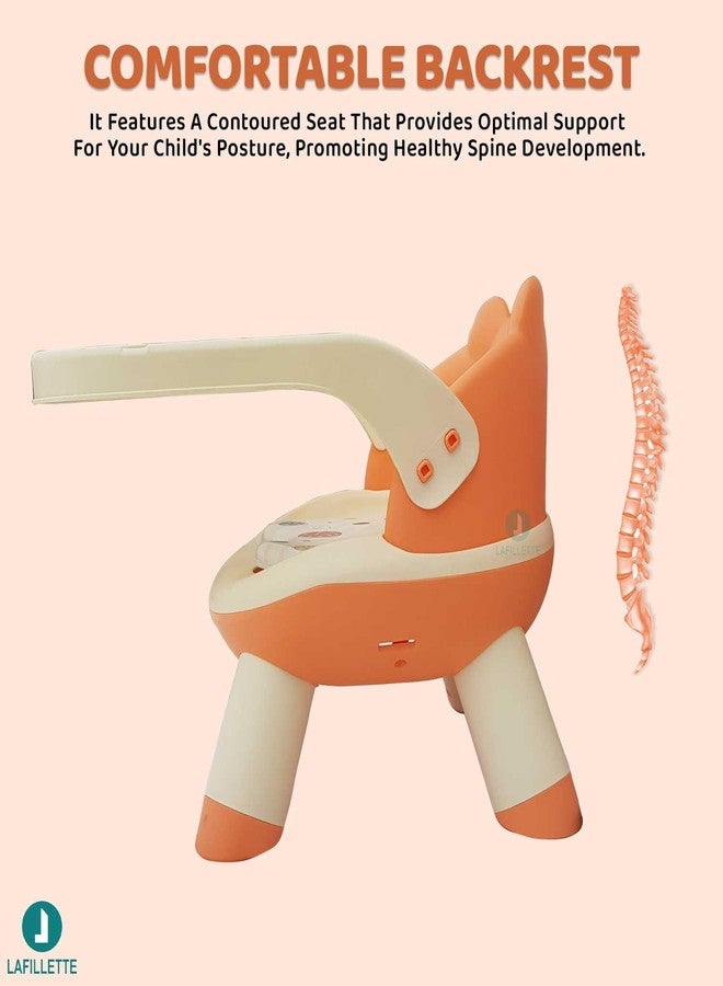 LAFILLETTE Baby Booster Feeding Chair with Removable Tray and Safety Belt for Infants and Toddlers, Folding Portable Booster Seat for Indoor/Outdoor Use (Orange) - Image 5
