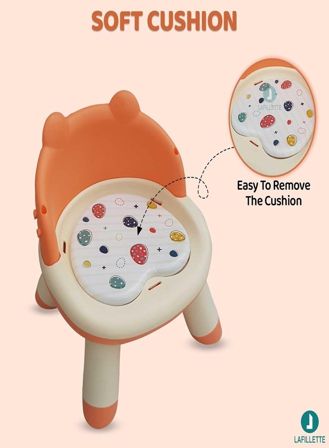 LAFILLETTE Baby Booster Feeding Chair with Removable Tray and Safety Belt for Infants and Toddlers, Folding Portable Booster Seat for Indoor/Outdoor Use (Orange) - Image 4