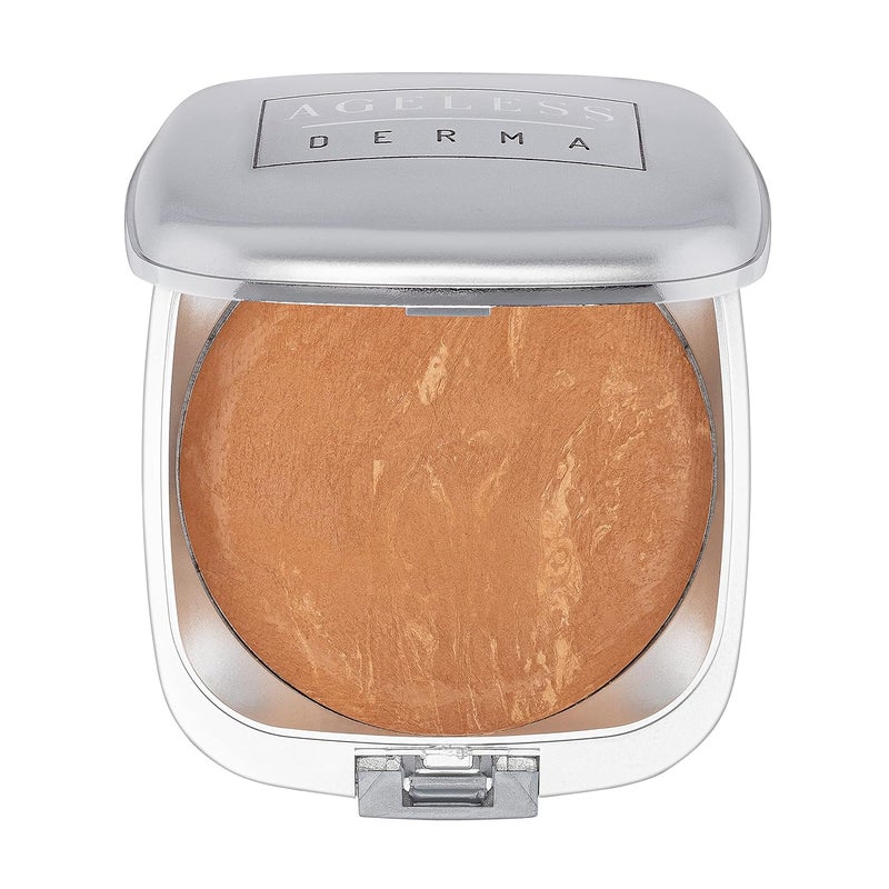 Ageless Derma Mineral Makeup Baked Foundation- Vegan - Paraben - Gluten and Cruelty Free Powder Foundation (Moroccan Beige)