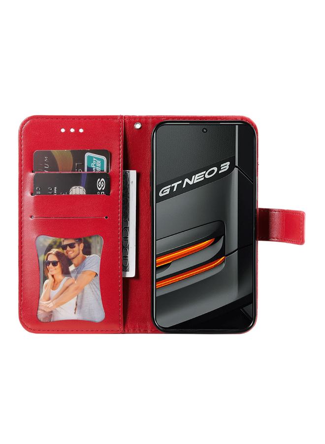 S-TOP Case For OPPO Realme GT Neo3 7-petal Flowers Embossing Pattern Leather Phone Case - Image 4