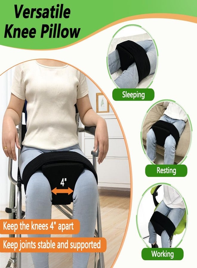 AOSSA Abduction Wedge, Knee Separator Pillow for Hip Replacement Surgery, Contoured Foam Orthopedic Knee Pillow with Strap, Leg Separator Small Pillow Between Knees for Sleeping, Sciatica Pain Relief - Image 2