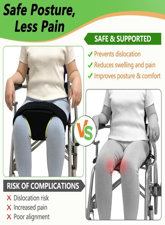 AOSSA Abduction Wedge, Knee Separator Pillow for Hip Replacement Surgery, Contoured Foam Orthopedic Knee Pillow with Strap, Leg Separator Small Pillow Between Knees for Sleeping, Sciatica Pain Relief - Image 4
