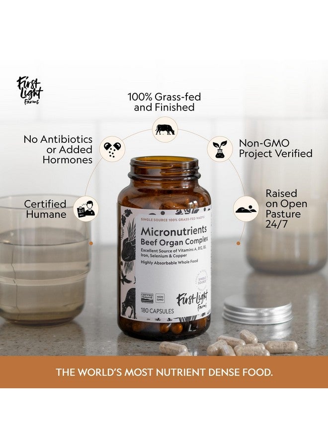 فيرست لايت مجمع أعضاء لحم واغيو البقري المجفف بالتجميد من شركة First Light Farms | 180 كبسولة | تغذية كاملة بالكبد والقلب والكلى والطحال | 100% من الأبقار التي تتغذى على العشب، معتمدة من منظمة الرفق بالحيوان - Image 5