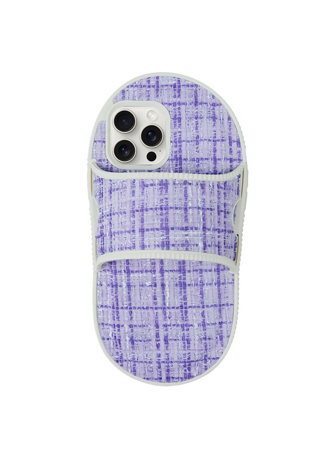 HuHa Case Cover For iPhone 15 Pro Creative Flannel Slipper Design TPU Phone Case Purple