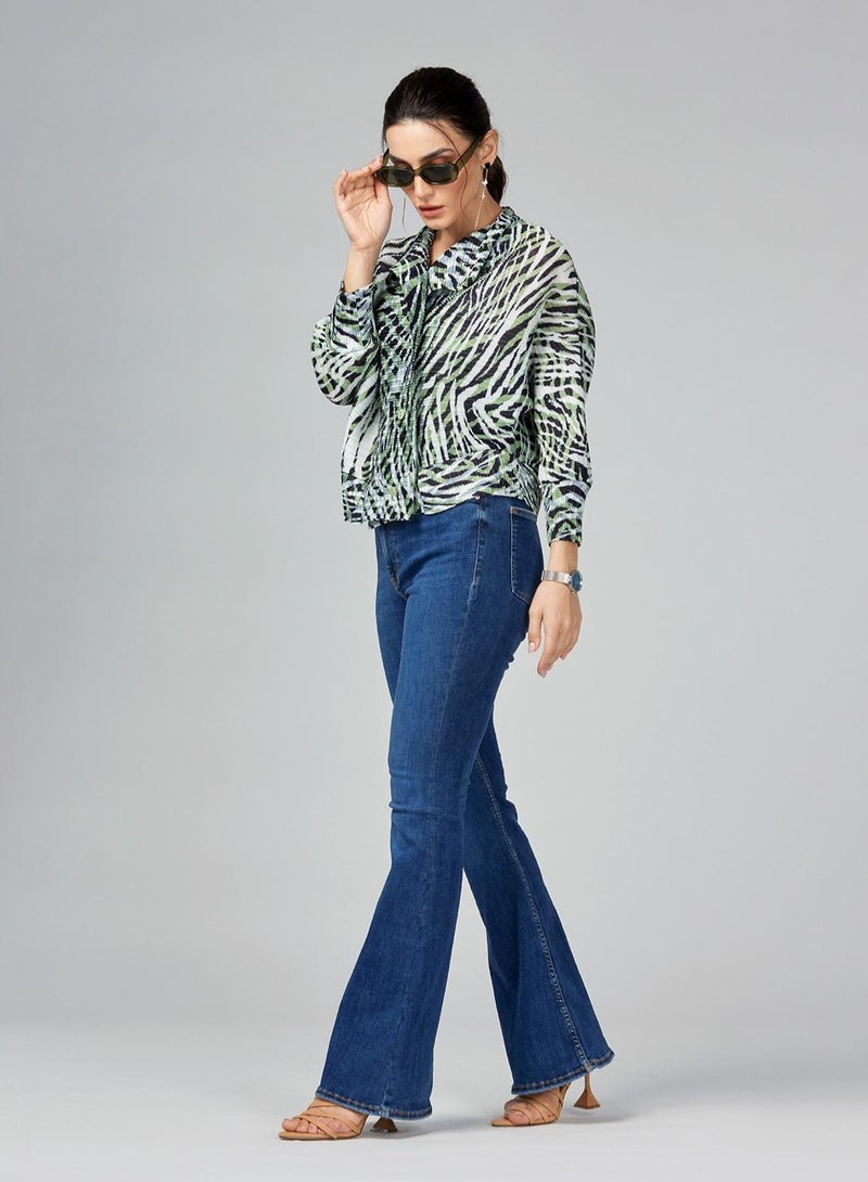 IZEL Multicolor Pleated Shirt  - Image 4