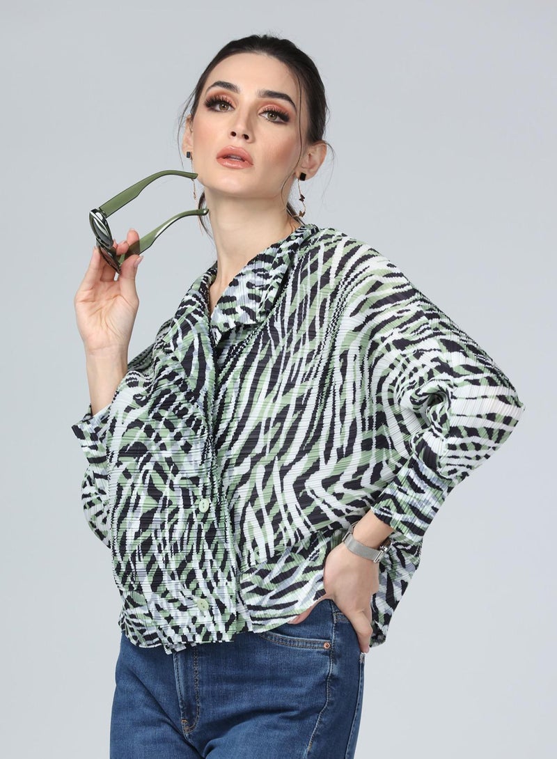 IZEL Multicolor Pleated Shirt  - Image 3