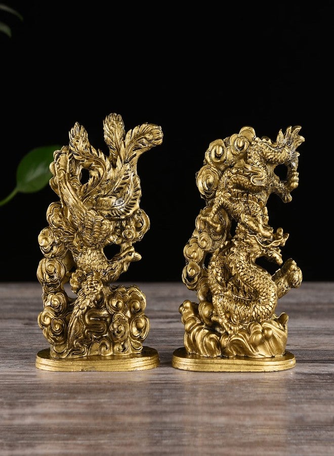 BRABUD Fengshui Chinese Dragon & Phoenix Statue Resin Fgurine Wedding Gift Home Decoration Collection TQGJBS91 - Image 3