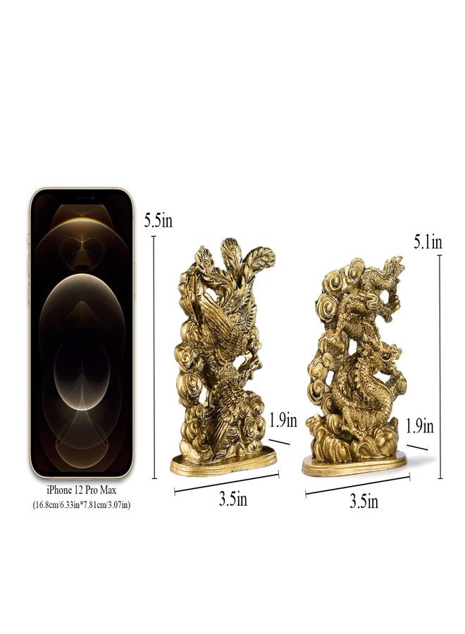 BRABUD Fengshui Chinese Dragon & Phoenix Statue Resin Fgurine Wedding Gift Home Decoration Collection TQGJBS91 - Image 2