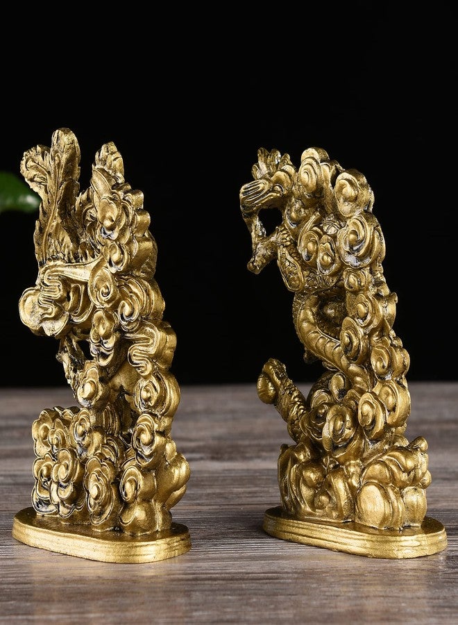 BRABUD Fengshui Chinese Dragon & Phoenix Statue Resin Fgurine Wedding Gift Home Decoration Collection TQGJBS91 - Image 4