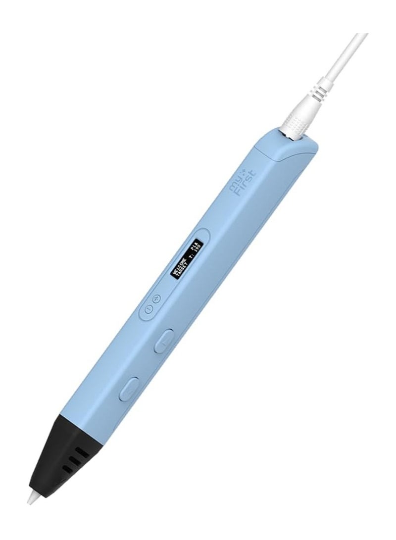 myFirst 3D Pen Artist 3D Printing Pen for Kids & Teens | Adjustable Temperature, OLED Display, Biodegradable PLA Filament Included (6 Colors), Safe Creative Tool for Art, STEM & DIY Projects - Blue - Image 1