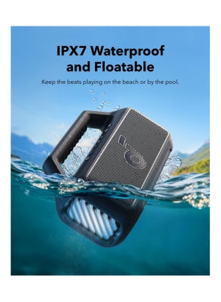 Anker Boom 2 Bluetooth Speaker, Outdoor Speaker With 80W, Subwoofer, BassUp 2.0, 24H Playtime, IPX7 Waterproof, Floatable, RGB Lights, Custom EQ, USB-C, Portable For Camping, Beach, Garden Black - view 5