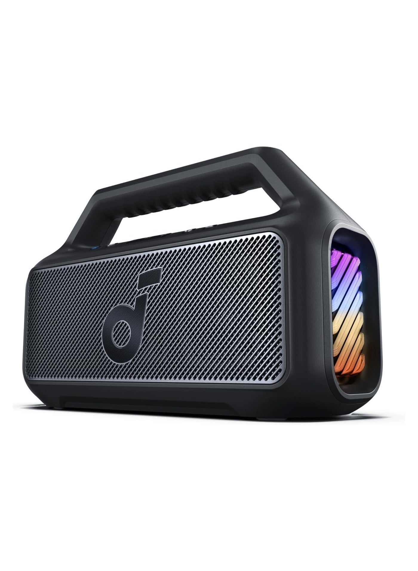Soundcore Anker Boom 2 Bluetooth Speaker, Outdoor Speaker With 80W, Subwoofer, BassUp 2.0, 24H Playtime, IPX7 Waterproof, Floatable, RGB Lights, Custom EQ, USB-C, Portable For Camping, Beach, Garden Black