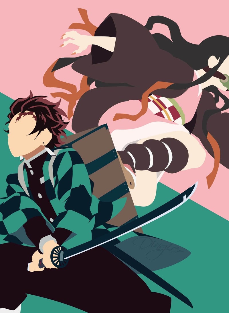 MERCH Demon Slayer Anime Tanjiro and Nezuko Printed T-Shirt - Image 3