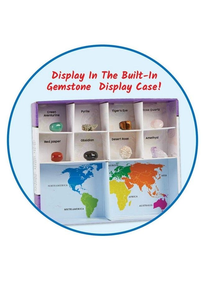 hand2mind - World Of Gemstones Dig Kit 8 Real Gemstones To Uncover Gemstone Display Case Gem Digging Kit For Kids Gem Dig Kit Geology For Kids Dig Kits For Kids Fun Homeschool Supplies - Image 1