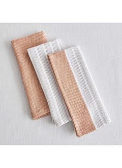 Home Box Harley Maze 3-Piece Waffle Kitchen Towel Set - 40x60 cm  - Image 2