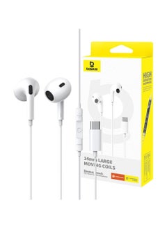 Baseus Type C Earphones Encok CZ17, Semi-In-ear Headphones with Microphone USB C Wired Earphones for iPhone