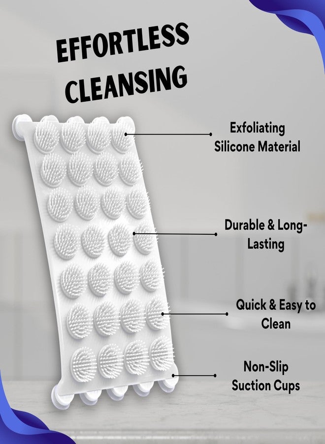 Back Buddy Shower Back Scrubber | Exfoliating Silicone Shower Scrubber Pad for Clean and Relaxed Body | Non-Slip Back Scrubber for Shower | Multi-Use Body Scrubber Massage Pad (Violet) - Image 4