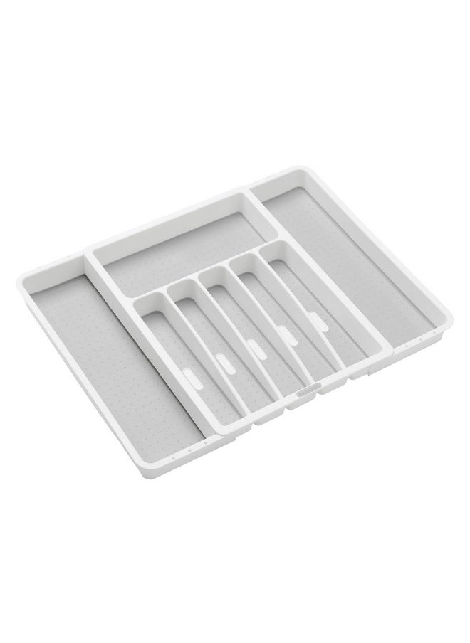 Madesmart madesmart Silverware White Expandable Tray Classic Collection | 8-Compartments | Icons to Help sort Flatware, Cutlery, Utensils | Soft-Grip Lining | BPA-Free  - Image 3
