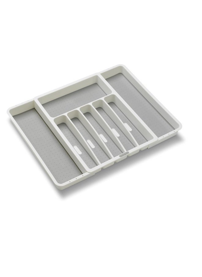 Madesmart madesmart Silverware White Expandable Tray Classic Collection | 8-Compartments | Icons to Help sort Flatware, Cutlery, Utensils | Soft-Grip Lining | BPA-Free  - Image 4