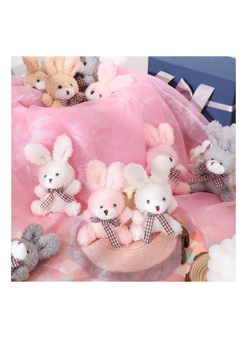 12 Mini Plush Animal Toys 4 Inch Furry Bears Bunnies Koalas Ideal for Keychains Gifts Birthday Party Favors - Image 5