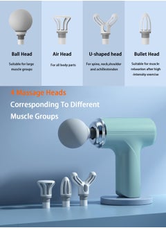 EqiEch Mini Massage Gun, Powerful Fascial Gun Portable Deep Tissue Percussive Muscle Back Head Massager for Pain Relief with 4 Massage Heads, 6 Massage Speeds, High Intensity Vibration Rechargeable.  - Image 4