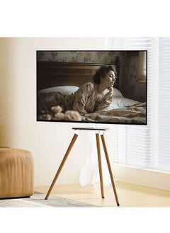 FlashHawk Floor TV Screen Stand with Tripod Base for 32-65" Screens | 45KG Capacity | 180° Swivel & Height Adjustment | Hidden Cable | Storage Tray | Modern Exhibition-Style Design  - Image 5