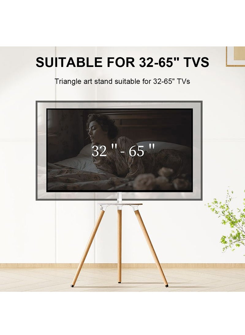 FlashHawk - Floor TV Screen Stand with Tripod Base for 32-65" Screens | 45KG Capacity | 180° Swivel & Height Adjustment | Hidden Cable | Storage Tray | Modern Exhibition-Style Design - Image 1