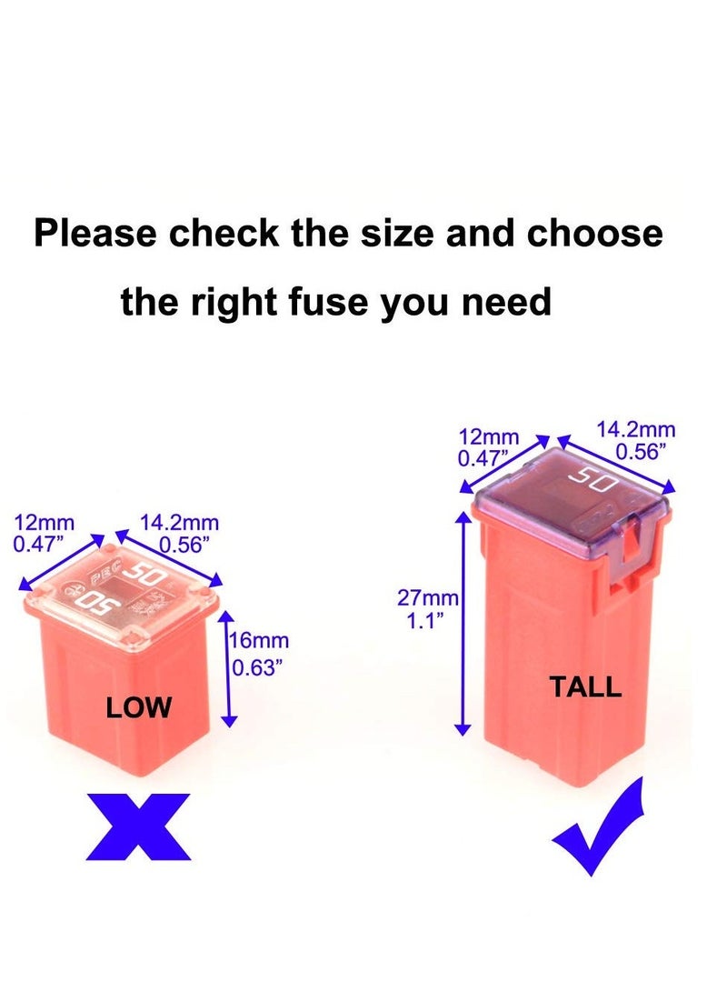 MUNTAQI 12pcs Automotive Tall Profile Jcase Box Shaped Assorted Fuse for Trucks,Cars and SUV,Boat(20A/25A/30A/40A/50A/60A,Each 2pcs) - Image 2
