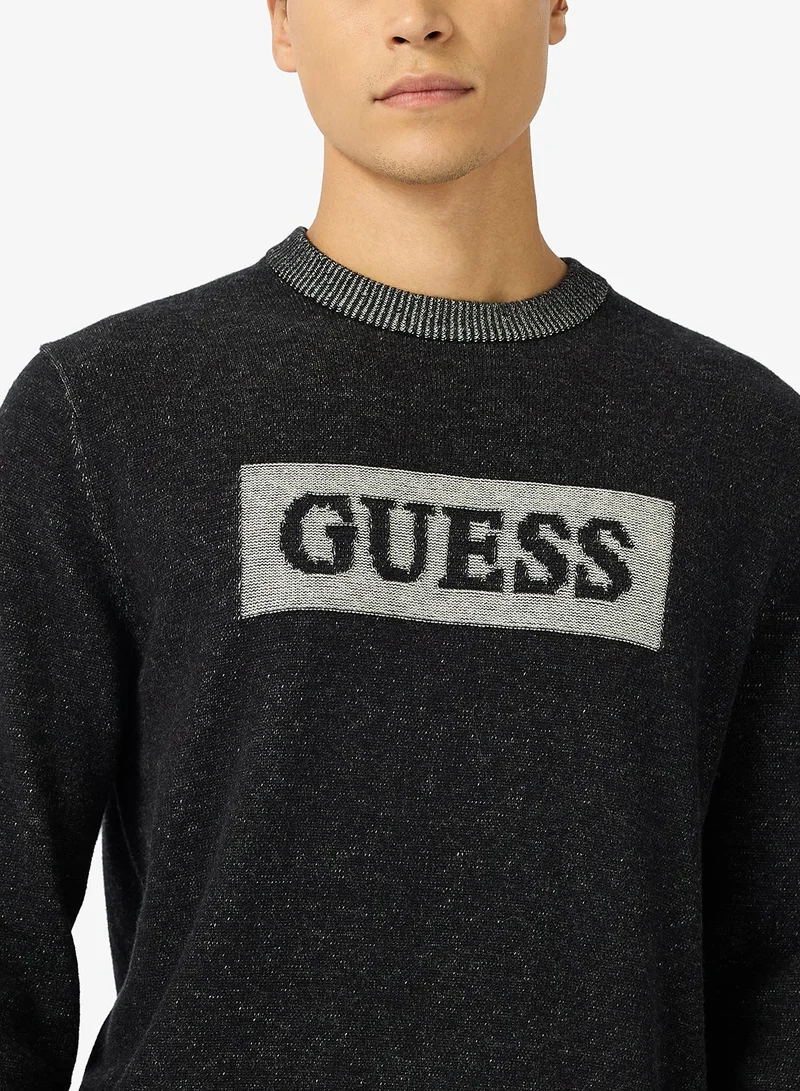 GUESS  Jack Crew Neck Logo Sweater for Men | Best Price UAE