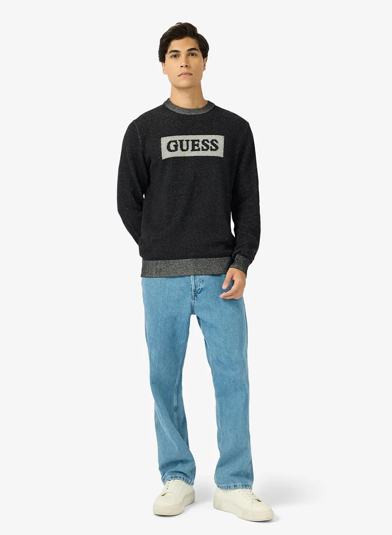 GUESS  Jack Crew Neck Logo Sweater for Men | Best Price UAE