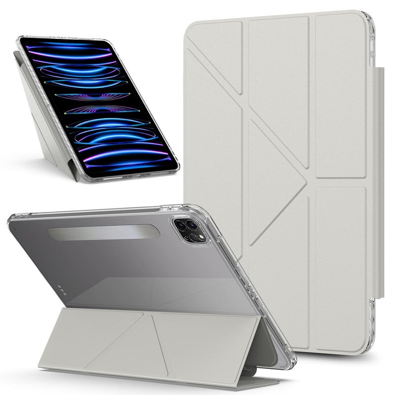 erorex For Ipad Pro 11 2022 / 2021 / 2020 Detachable Backshell Folding Holder Smart Tablet Leather Case(Grey) - Image 1