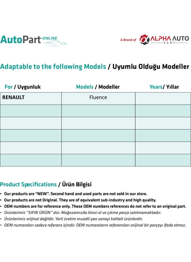 Alpha Auto Part - Renault Fluence Window Button Cover Right & Left () - Image 1