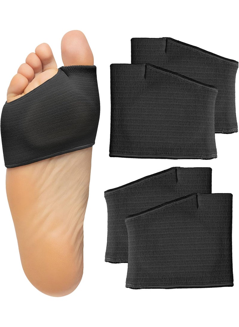 Zentoes ZenToes Metatarsal Pads for Men and Women - Ball of Foot Pain Relief Cushions for Sesamoiditis, Metatarsalgia, Morton's Neuroma - 2 Pairs Fabric Sleeves with Gel Inserts (Small, Black) 
