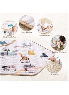 Captaintech NonSlip Hexagon Baby Play Mat Soft Area Rug with Cute Woodland Animals Ideal for Nursery Room and Crawling Fun  - Image 2