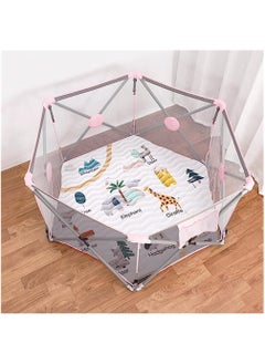 Captaintech NonSlip Hexagon Baby Play Mat Soft Area Rug with Cute Woodland Animals Ideal for Nursery Room and Crawling Fun  - Image 3