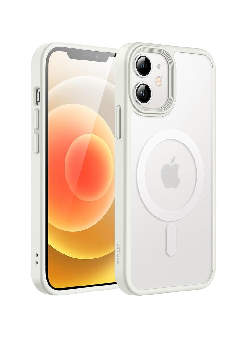 Denx - Matte Magnetic case for iPhone 11 , High Grade Drop Protection with Shockproof Strip, Translucent Matte Back Phone Case (White) - Image 1