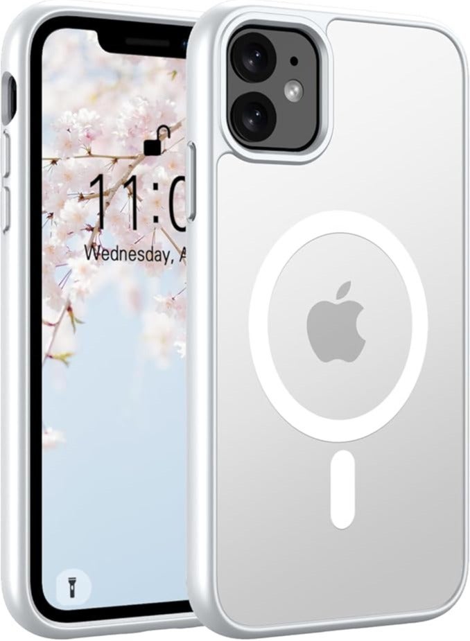 ACLIX Matte Magnetic case for iPhone 11 , High Grade Drop Protection with Shockproof Strip, Translucent Matte Back Phone Case (White) - Image 1