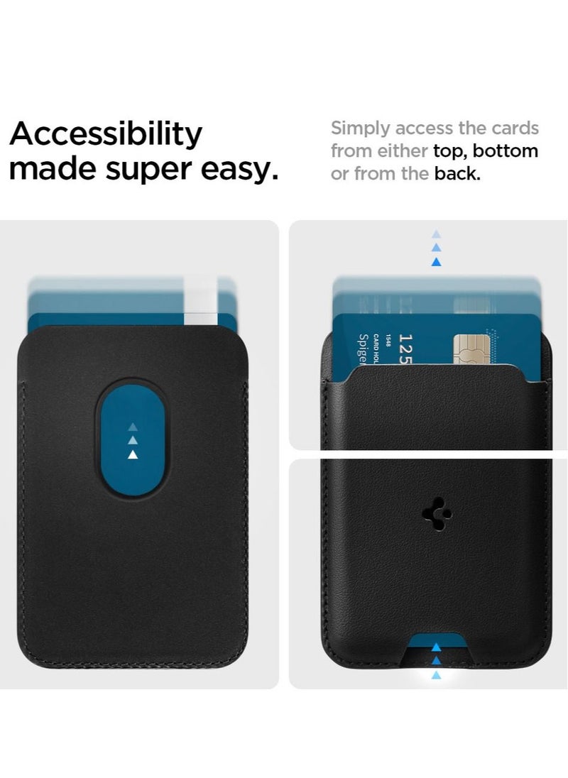 Spigen Valentinus (MagFit) Magnetic Wallet Card Holder (2 Cards) Compatible with MagSafe Cases and MagSafe Compatible iPhone 16 / 15 / 14 / 13 / 12 series – Black  - Image 4