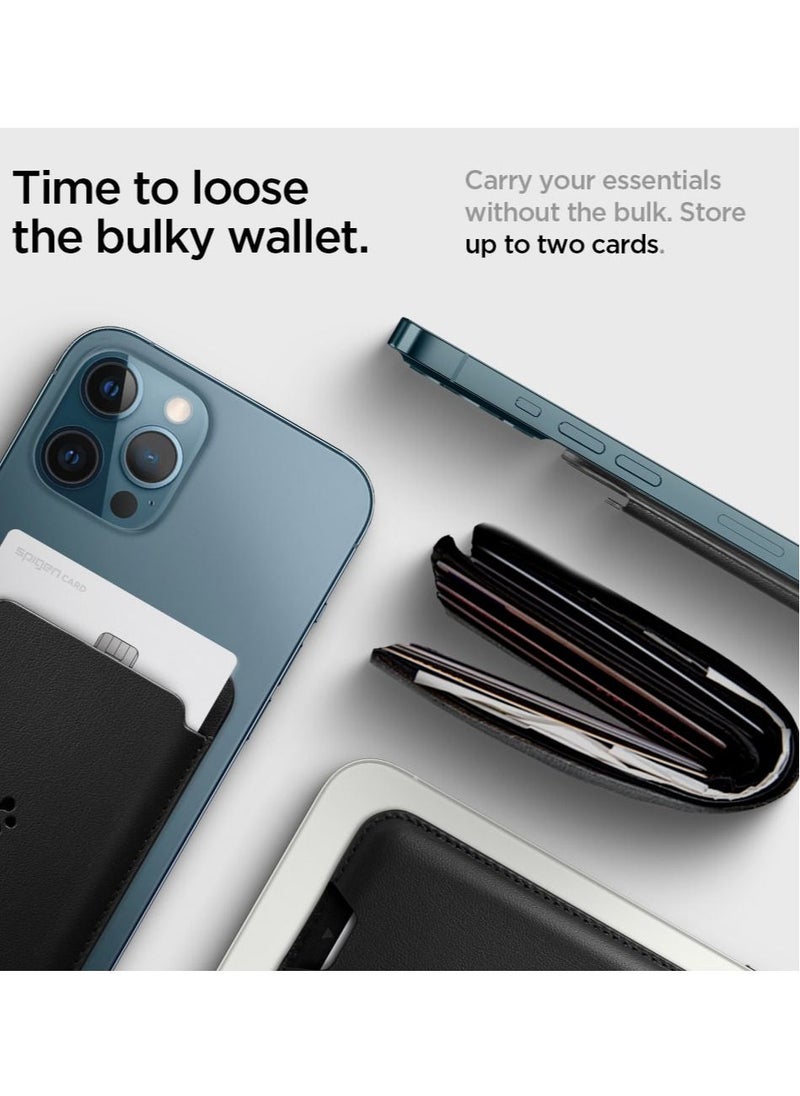 Spigen Valentinus (MagFit) Magnetic Wallet Card Holder (2 Cards) Compatible with MagSafe Cases and MagSafe Compatible iPhone 16 / 15 / 14 / 13 / 12 series – Black  - Image 5