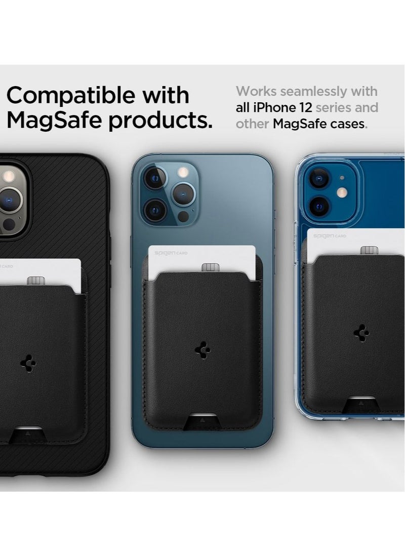 Spigen Valentinus (MagFit) Magnetic Wallet Card Holder (2 Cards) Compatible with MagSafe Cases and MagSafe Compatible iPhone 16 / 15 / 14 / 13 / 12 series – Black  - Image 3