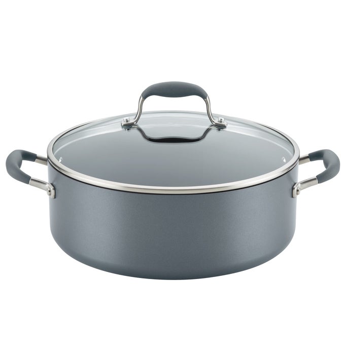 ADVANCED HOME HARDANODIZED NONSTICK WIDE STOCK POTSTOCKPOT 75QUART MOONSTONE