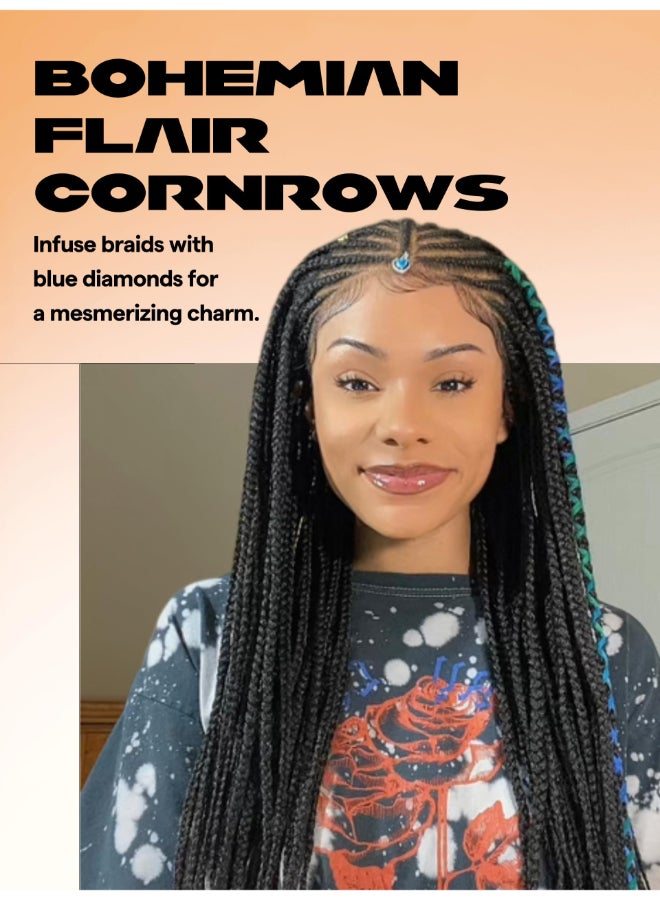 GORGIUS Braided Lace Front Wig 12x5 Knotless Micro Braided Wigs Glueless Box Braid Wig Pre Handmad Middle Parted Synthetic Cornrow Wig 24 Inch Natural Black Braiding Hair - Image 4