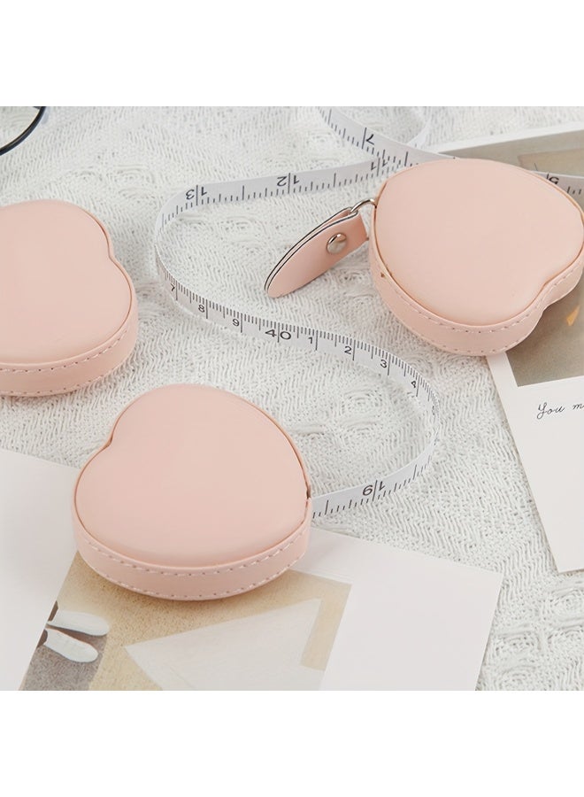 شريط قياس Cortex على شكل قلب - شريط قياس صغير قابل للسحب تلقائيًا، 1.5 متر/60 بوصة - مسطرة تلسكوبية محمولة لقياس الملابس r لقياسات الملابس، مسطرة ناعمة للخياط، مسطرة متر - Image 4