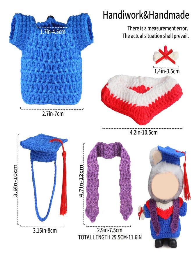 Voccim Clothes for 17cm Doll - Handmade Knitting Wool Graduation Gown, Premium Handcrafted Crochet Complete Dolls Clothes Outfit with Accessories (No Doll) - Image 4