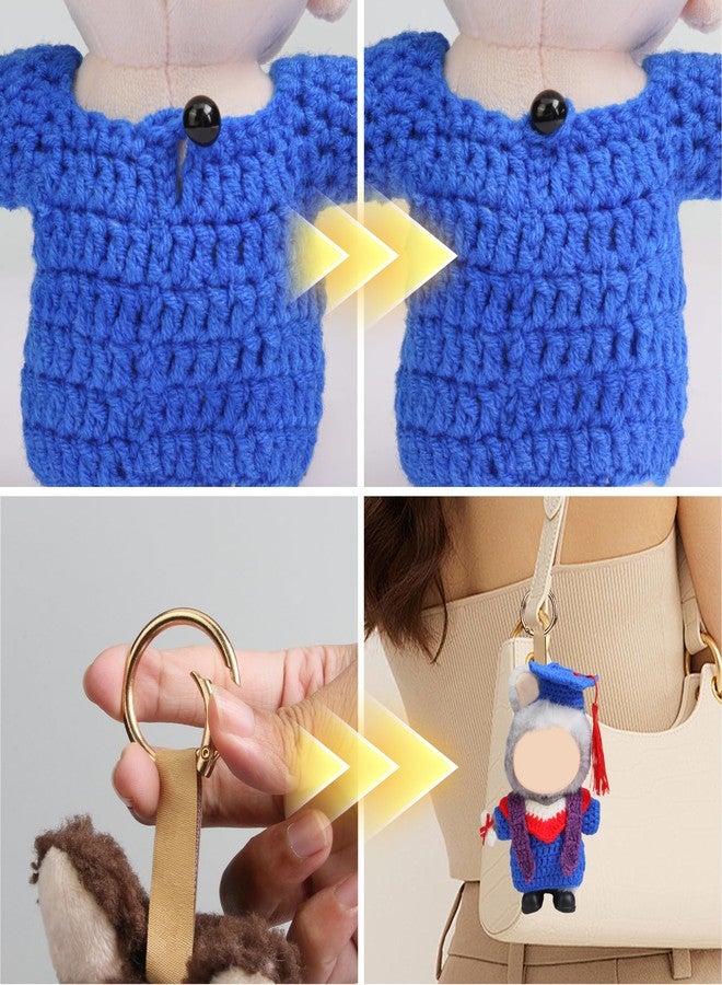 Voccim Clothes for 17cm Doll - Handmade Knitting Wool Graduation Gown, Premium Handcrafted Crochet Complete Dolls Clothes Outfit with Accessories (No Doll) - Image 3