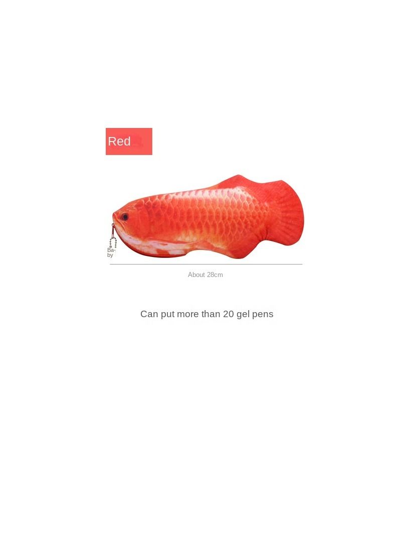 Y&D Zip Storage Bags 2Pcs Plush Pencil Bag Novelty Fish Shaped Pen Pencil Point Pen Case Bag Fish Coin Purse Stationary Organizer For School Office Classroom Zippered Storage Bags  - Image 4