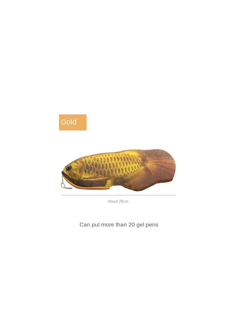 Y&D Zip Storage Bags 2Pcs Plush Pencil Bag Novelty Fish Shaped Pen Pencil Point Pen Case Bag Fish Coin Purse Stationary Organizer For School Office Classroom Zippered Storage Bags  - Image 5